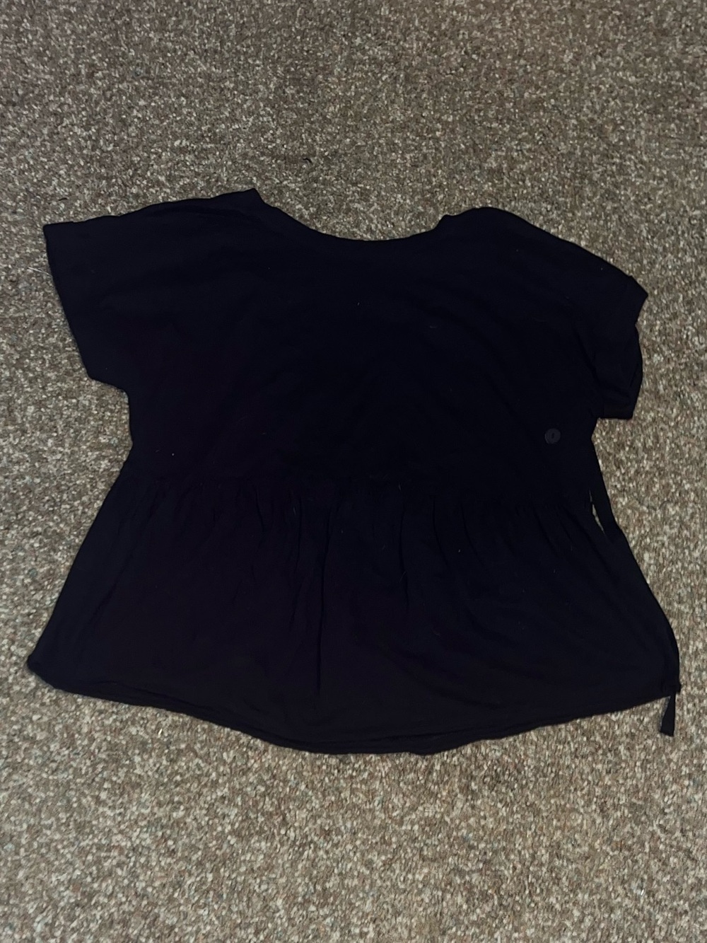 American Eagle Oversized Peplum Top with Open Tie Back Black  S NWT